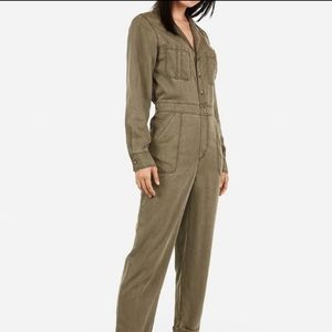 EXPRESS Utility Jumpsuit olive green